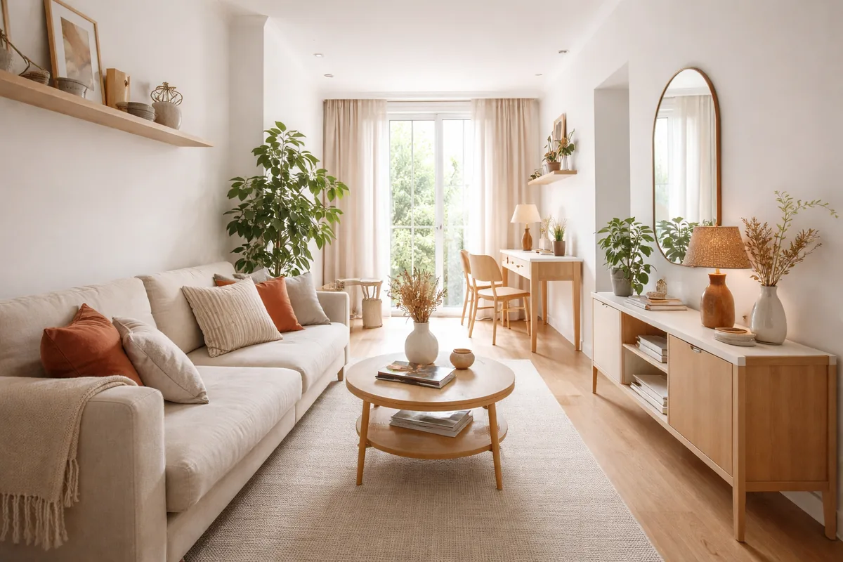 Astuces pour optimiser un salon étroit facilement